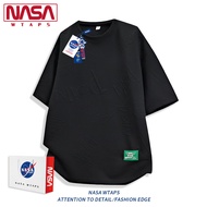 เสื้อยืดคอกลมหลวม NASA WTAPS ลายปักตัวอักษร