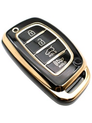 Tpu 鑰匙圈保護套相容於現代伊蘭特伊蘭特 Gt Ioniq Sonata Tucson 智慧 4 按鈕免鑰匙遙控鑰匙，外殼配件用於保護