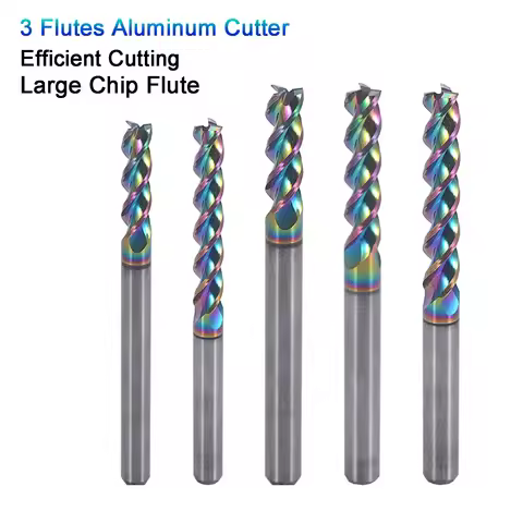 10Pcs 3.175/4/5/6/8/10mm 3 Flutes U Slot Efficient End Mill Tools CNC Spiral Router DLC Coated Milli