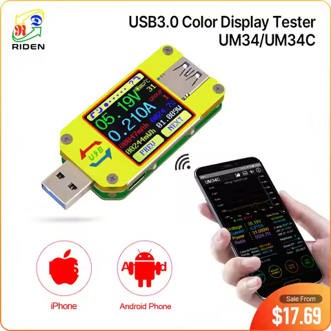 RD UM34 UM34C for APP USB 3.0 Type-C DC Voltmeter ammeter voltage current meter battery charge measu