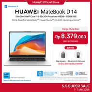HUAWEI MateBook D 14 up to i5-13420H | up to 16+512GB SSD | Sleek Full Metal Body | Win11 Laptop | E