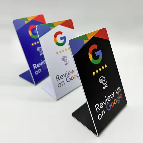 New NFC Google Reviews Bracket 13.56Mhz Programmable Google Review Card NFC station table bending Ca