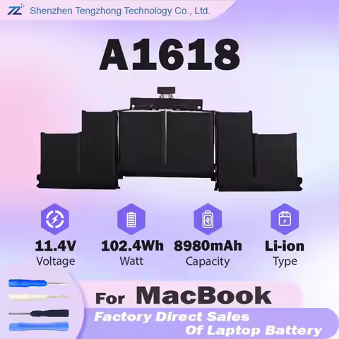 A1618 Laptop Battery Replacement for MacBook Pro 15 inch A1398 Late 2013, Mid 2014, Late 2015