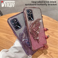 Vrqr cho Oppo A16 a16s a54s A55 4G A55 5g A56 5g A53S 5g trong suốt mạ điện long lanh bướm chủ vỏ đi