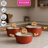 Minowa Pan Teflon/ Marble Teflon/ Pan + Lid 20, 24 cm, 20 cm Height 'non-stick'