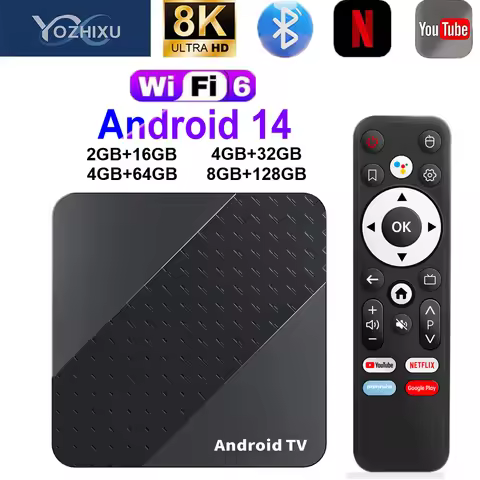 Smart TV Box X10 New Android 14 RK3518 2G 4G 8G Support 2.4G&5G Dual Wifi BT5.4 Google Voice Assista