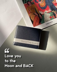 Bóp ví nam da bò saffiano đen ngang  ví nam cao cấp thương hiệu LEATHER STORE