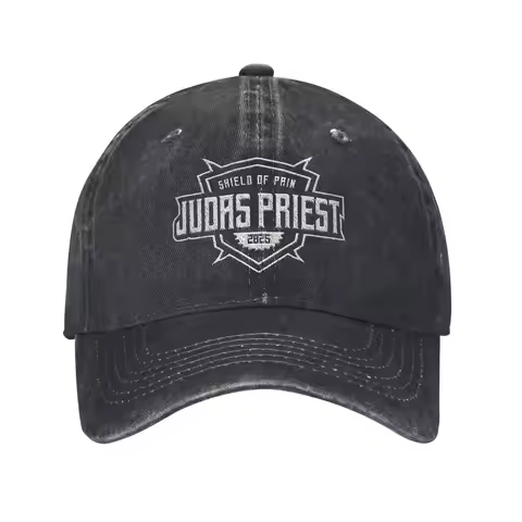 Judas Priest Shield Of Pain Tour 2025 Baseball Caps Unisex Distressed Washed Snapback Hat Band Outdo
