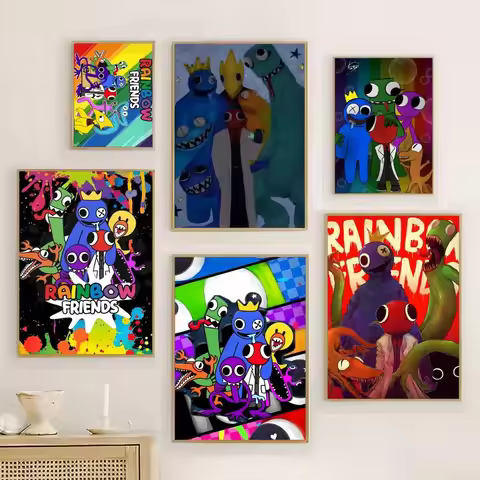 Character R-Rainbow F-Friends Poster Poster suitable for bedroom, living room, study and office deco