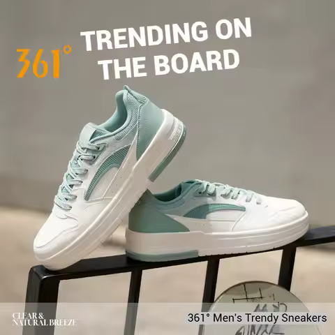 361 Degree NEW Men Skateboard Shoes Casual Splash Proof Leisure Non-Slip Wear-Resistant Soft Elastic