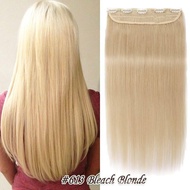 613# Blonde Color 75g-120g 14"-22" Machine Made Remy Hair One Piece Set 5 Clips in 100% Human Hair E