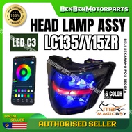 YAMAHA LC135 V1-V7 Y15 Y15ZR LED HEAD LAMP C3 CUSTOM APP TUKAR 6 JENIS COLOR ORIGINAL MAGICBOY