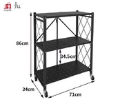 COSY99 ชั้นวางของพับเก็บได้ 3/4 ชั้น ดำ สารพัดประโยชน์ ประหยัดพื้นที่พับเก็บได้ ไม่ต้องประกอบ