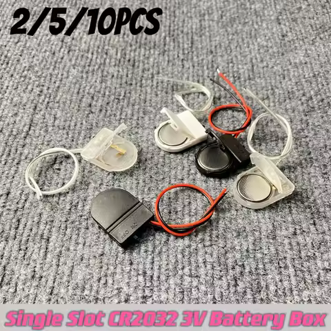 2/5PCS Single Slot CR2032 CR 2032 Button Coin Cell Battery Holder Case Cover With ON-OFF Switch Lead