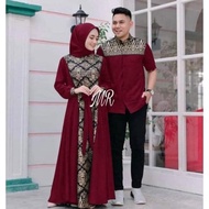 Dioda Gamis Batik Kombinasi Polos Terbaru 2022 Modern Couple Baju