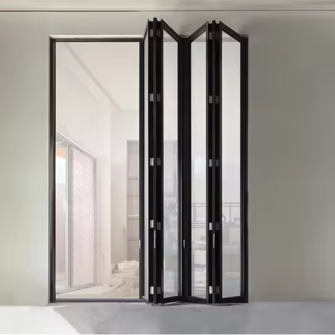 Exterior Hurricane Proof Folding Door Accordion Folding Glass Door Aluminum Patio Folding Doors