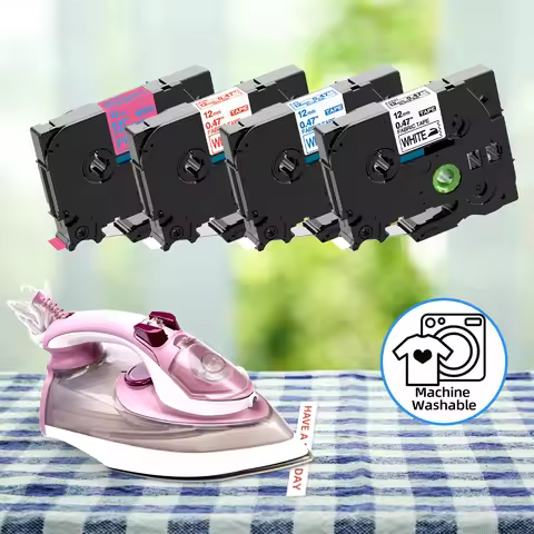 12mm 18mm Fabric Tape Compatible for Brother Ptouch TZe-FA231 TZe-FA3 Iron-on Label Tape for PTD400