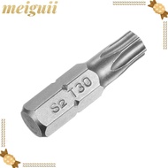 MEIGUII 1pc Torx Bits, 1/4 Inch Hex Shank T6-T40 Screw Driver Bit, 25mm Length S2 Alloy Steel 6 Poin