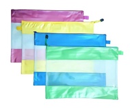 MAP DOKUMEN PLASTIK SLETING ZIP BAG B4 BESAR TEBAL ZIPPER POKET SERBAG