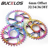 Mountain Bike Chainring GXP Integrated Single Chainring Aluminum Alloy 32T-38T Colorful Positive Neg