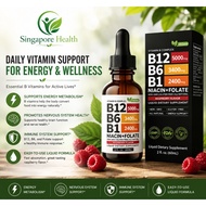 【SG】R  High Potency Vitamin B Complex Liquid Drops High B12 Fast Absorption Energy & Metabolism Supp