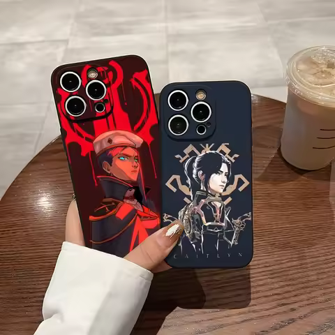 Arcane Vi C-Caitlyn Phone Case For 15 Pro Max Iphone 14 16 Pro Max 12 15 Plus 13 Pro 11 Xr X Xs Sili