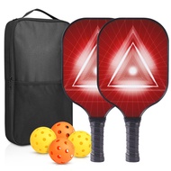Pickleball Fiber Glass Paddle Beginner Set Includes 2 Carbon Fiber Paddles 2 Indoor Balls 2 Outdoor 