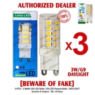 G9 Led Bulbs 3W 3 Watts DAYLIGHT - G9 Led Peanut Bulbs Pin Lights - AUTHENTIC - Set of 3 Pcs
