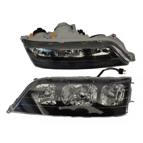 A Pair Headlight Assembly For Toyota Mark II GX100 JZX100 1996‑2000 Black Housing Three Reflective B