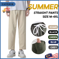 UAYESOK- Men Chino Pants Straight Tapered Trousers Long Pants  Slim Fit Regular Fit  Seluar Slacks100% Cotton Smart Casual Relaxed Cargo Pants