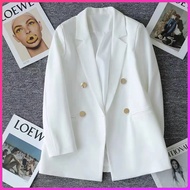 Flash Deals 688₱ Blazer for woman Jacket Fashion Style Slim Office white blazers suit