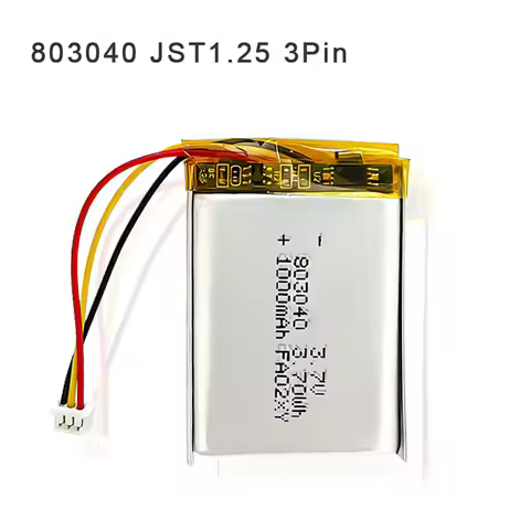 Battery 803040 3 Wires Jst 1.25 3.7V Lipo Polymer Li-ion Batteries 1000mAh for Smart Furniture Door 