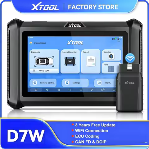 XTOOL D7W Car Diagnostic Tool Bluetooth Automotive Scan Tools OBD2 Scanner 3 Years Free Updates ECU 