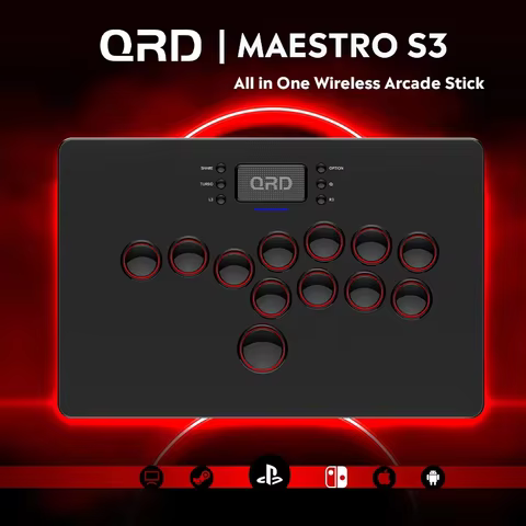 QRD Maestro S3 Wireless Hitbox for PS5/PS4/PS3/Switch/Steam/PC/IOS/Android Leverless Hitbox