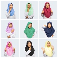 Tudung Sekolah Agama Budak Tudung Plain Berwarna Dua Lapis Koshibo