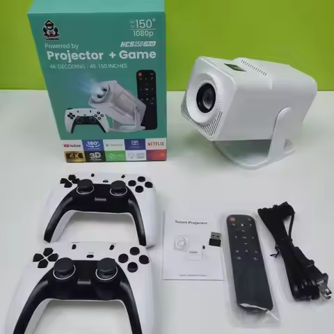 HCS350 Pro Retro Video Game Consoles Quad Core Android12 System Portable Intelligent Projector 720p 