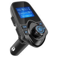 (XDQG) T11 Wireless LCD Screen Car Bluetooth FM Transmitter Mp3 Player Handsfree Car Kits 5V 2.1A Du