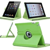 360 Degrees Rotating Stand (green) Leather Smart Cover Case for Apple iPad 2 with wake/sleep capabil