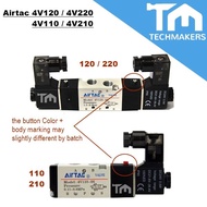 AirTAC 4V120-06 4V220-08 4V110-06 4V210-08 24V 24VDC Pneumatic 5/2 Way Double Solenoid Valve TechMak