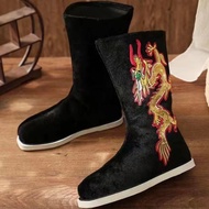 Ancient Costume Shoes Dragon Pattern Boots Men Women Official Boots Opera Shoes Performance Shoes An