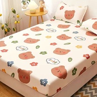 3 In 1 Cartoon Bedsheet Fitted Bed Sheet Unicorn Animal Mattress Protector Cover King Queen Single Size Bed Sheet Set with 2 Pillowcase