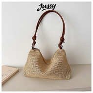 Túi Cói Quai Da Cao Cấp JTUI07 Jussy Official Túi Cói Phụ KIện Đi Biển Hot Trend