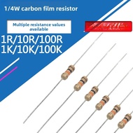 1/4W Carbon Film Resistor Quad Color Ring 0.25W Resistance 0 Ohm 1R 10R 100R 1K 10K 100K 1M Ohm Elec
