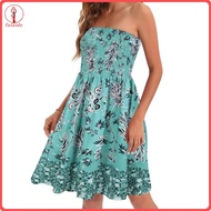 fulaide Women Casual Resort Dress Bohemian Style Printed Dress Women’s Summer Off-shoulder Bohemian 