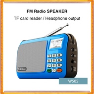 Mini FM Radio W505 Portable Music Player with SD Card Slot Light-Weight LongStandby Multi-Function