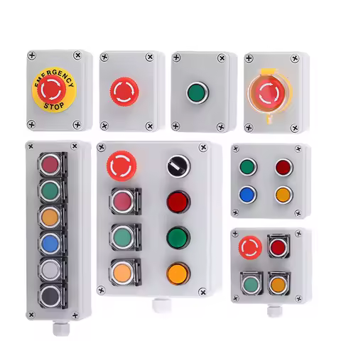 Multiple Specifications with Button Switch Box Emergency Stop Start Switch Alarm Self-locking Motor