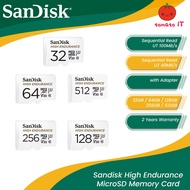 SANDISK High Endurance microSD Card (with Adapter) - 32GB/64GB/128GB/256GB/512GB