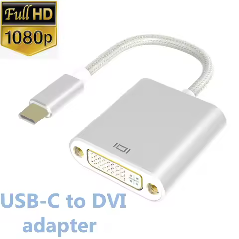 USB C to DVI Adapter Thunderbolt 3 Usb-C Type C USB 3.1 to DVI Cable Adapter for Dell XPS 13 15 Appl