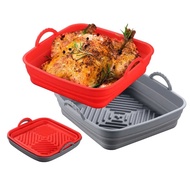 【Tech-savvy】 7.8 And 8.5 Inch Square Air Fryer Silicone Pot Foldable Silicone Liners Air Fryer Pad F
