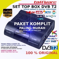 TAFFWARE SET TOP BOX TV DIGITAL PAKET LENGKAP FREE KABEL RCA DECODER